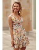 Rochie lejeră pudrată cu cravată pe umeri PR3206 - Magazin online - Boutique